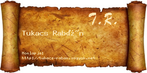 Tukacs Rabán névjegykártya